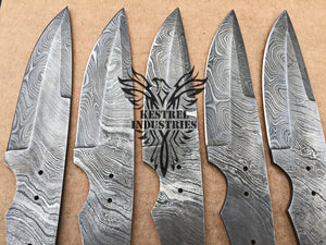 Lot of 5 Custom Handmade Damascus Steel Blank Blade Knife For Knife Making Supplies (SU-135)