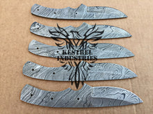 Load image into Gallery viewer, Lot of 5 Custom Handmade Damascus Steel Blank Blade Knife For Knife Making Supplies (SU-138)
