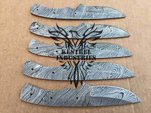 Lot of 5 Custom Handmade Damascus Steel Blank Blade Knife For Knife Making Supplies (SU-138)