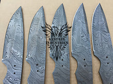 Load image into Gallery viewer, Lot of 5 Custom Handmade Damascus Steel Blank Blade Knife For Knife Making Supplies (SU-157)
