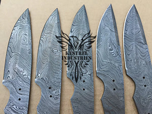 Lot of 5 Custom Handmade Damascus Steel Blank Blade Knife For Knife Making Supplies (SU-157)