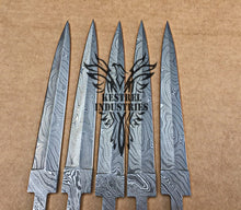 Load image into Gallery viewer, Lot of 5 Custom Handmade Damascus Steel Blank Blade Knife For Knife Making Supplies (SU-142)
