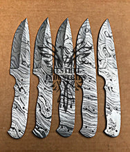 Load image into Gallery viewer, Lot of 5 Custom Handmade Damascus Steel Blank Blade Knife For Knife Making Supplies (SU-106)
