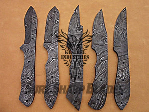 Lot of 5 Damascus Steel Blank Blade Knife For Knife Making Supplies (SU-183)