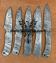 Load image into Gallery viewer, Lot of 5 Damascus Steel Blank Blade Knife For Knife Making Supplies (SU-205)
