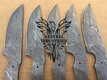 Load image into Gallery viewer, Lot of 5 Custom Handmade Damascus Steel Blank Blade Knife For Knife Making Supplies (SU-139)
