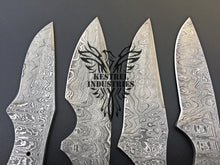 Load image into Gallery viewer, Lot of 4 Damascus Steel Blank Blade Knife For Knife Making Supplies (SU-159)
