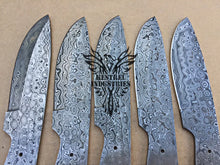 Load image into Gallery viewer, Lot of 5 Damascus Steel Blank Blade Knife For Knife Making Supplies (SU-163)
