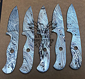 Lot of 5 Custom Handmade Damascus Steel Blank Blade Knife For Knife Making Supplies (SU-103)