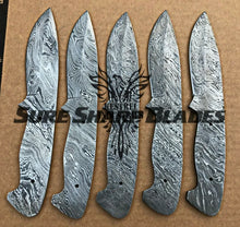 Load image into Gallery viewer, Lot of 5 Damascus Steel Blank Blade Knife For Knife Making Supplies (SU-185)
