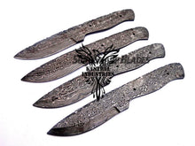 Load image into Gallery viewer, Lot of 4 Damascus Steel Blank Blade Knife For Knife Making Supplies (SU-196)
