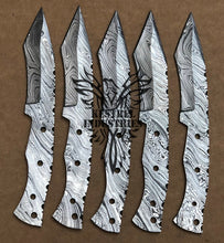 Load image into Gallery viewer, Lot of 5 Custom Handmade Damascus Steel Blank Blade Knife For Knife Making Supplies (SU-130)
