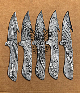 Lot of 5 Damascus Steel Blank Blade Knife For Knife Making Supplies (SU-169)