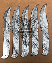 Load image into Gallery viewer, Lot of 5 Damascus Steel Blank Blade Knife For Knife Making Supplies (SU-102)
