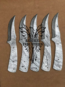 Lot of 5 Custom Handmade Damascus Steel Blank Blade Knife For Knife Making Supplies (SU-125)