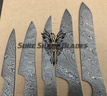 Load image into Gallery viewer, Lot of 5 Damascus Steel Blank Blade Chef Knife For Knife Making Supplies (SU-203)
