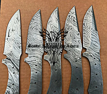 Load image into Gallery viewer, Lot of 5 Damascus Steel Blank Blade Knife For Knife Making Supplies (SU-204)
