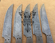 Load image into Gallery viewer, Lot of 5 Custom Handmade Damascus Steel Blank Blade Knife For Knife Making Supplies (SU-140)
