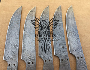 Lot of 5 Custom Handmade Damascus Steel Blank Blade Knife For Knife Making Supplies (SU-140)