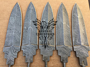 Lot of 5 Custom Handmade Damascus Steel Blank Blade Knife For Knife Making Supplies (SU-137)