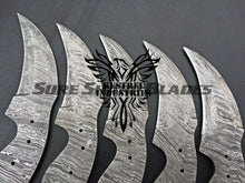 Load image into Gallery viewer, Lot of 5 Damascus Steel Blank Blade Karambit Knife For Knife Making Supplies (SU-192)
