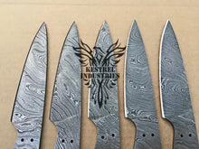 Load image into Gallery viewer, Lot of 5 Custom Handmade Damascus Steel Blank Blade Knife For Knife Making Supplies (SU-156)
