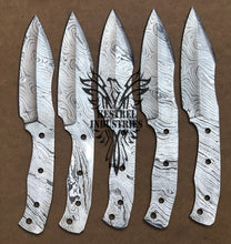 Load image into Gallery viewer, Lot of 5 Custom Handmade Damascus Steel Blank Blade Knife For Knife Making Supplies (SU-129)
