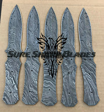 Load image into Gallery viewer, Lot of 5 Damascus Steel Blank Blade Knife For Knife Making Supplies (SU-206)
