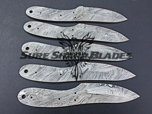 Load image into Gallery viewer, Lot of 5 Damascus Steel Blank Blade Knife For Knife Making Supplies (SU-186)
