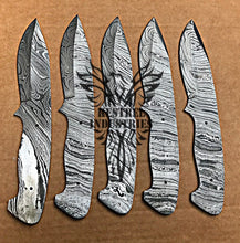 Load image into Gallery viewer, Lot of 5 Custom Handmade Damascus Steel Blank Blade Knife For Knife Making Supplies (SU-109)
