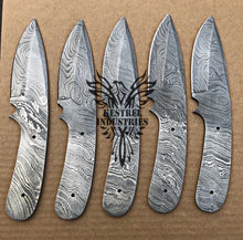 Load image into Gallery viewer, Lot of 5 Damascus Steel Blank Blade Knife For Knife Making Supplies (SU-178)
