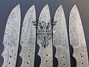 Lot of 5 Custom Handmade Damascus Steel Blank Blade Knife For Knife Making Supplies (SU-136)