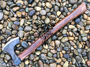 Custom Handmade Carbon Steel Viking Axe with Rose Wood Handle (VA-109)