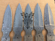 Load image into Gallery viewer, Lot of 5 Custom Handmade Damascus Steel Blank Blade Knife For Knife Making Supplies (SU-132)
