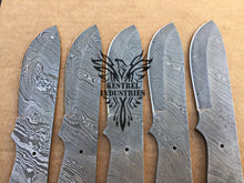 Load image into Gallery viewer, Lot of 5 Custom Handmade Damascus Steel Blank Blade Knife For Knife Making Supplies (SU-148)
