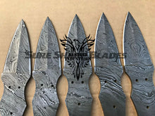 Load image into Gallery viewer, Lot of 5 Damascus Steel Blank Blade Knife For Knife Making Supplies (SU-197)
