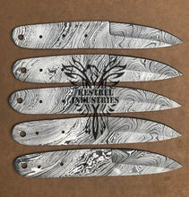 Load image into Gallery viewer, Lot of 5 Custom Handmade Damascus Steel Blank Blade Knife For Knife Making Supplies (SU-127)
