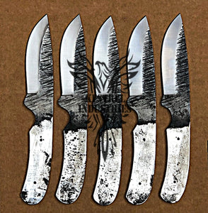 Lot of 5 Custom Handmade 1095 Carbon Steel Blank Blade Knife For Knife Making Supplies (KI-CSB-103)