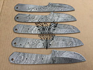 Lot of 5 Damascus Steel Blank Blade Knife For Knife Making Supplies (SU-164)