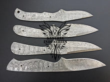 Load image into Gallery viewer, Lot of 4 Damascus Steel Blank Blade Knife For Knife Making Supplies (SU-159)
