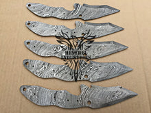 Load image into Gallery viewer, Lot of 5 Damascus Steel Blank Blade Knife For Knife Making Supplies (SU-162)
