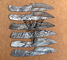 Load image into Gallery viewer, Lot of 6 Custom Handmade Damascus Steel Blank Blade Knife For Knife Making Supplies (SU-155)
