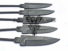 Load image into Gallery viewer, Lot of 5 Damascus Steel Blank Blade Knife For Knife Making Supplies (SU-195)
