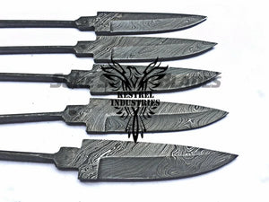 Lot of 5 Damascus Steel Blank Blade Knife For Knife Making Supplies (SU-195)