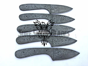 Lot of 5 Damascus Steel Blank Blade Knife For Knife Making Supplies (SU-191)