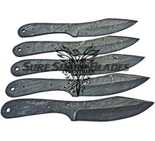 Load image into Gallery viewer, Lot of 5 Damascus Steel Blank Blade Knife For Knife Making Supplies (SU-181)
