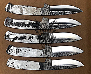 Lot of 5 Custom Handmade 1095 Carbon Steel Blank Blade Knife For Knife Making Supplies (KI-CSB-102)