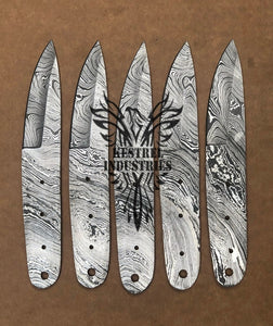 Lot of 5 Custom Handmade Damascus Steel Blank Blade Knife For Knife Making Supplies (SU-127)