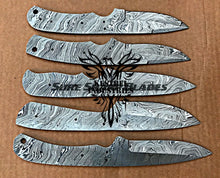 Load image into Gallery viewer, Lot of 5 Damascus Steel Blank Blade Knife For Knife Making Supplies (SU-205)
