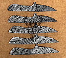 Load image into Gallery viewer, Lot of 5 Damascus Steel Blank Blade Knife For Knife Making Supplies (SU-170)
